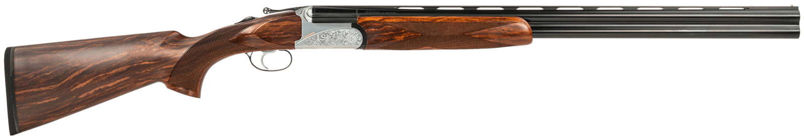 Fausti Usa, Inc 15803 Caledon 28 Gauge 2.75" 2rd 26" Blued Barrel, Engraved Stainless Rec, Wood Laser Grain Stock, Metallic Bead Sight