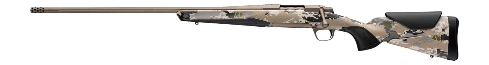 Browning 036125218 X-Bolt 2 Speed Full Size 308 Win 4+1 22" Smoked Bronze Cerakote Fluted Threaded Barrel & Steel Drilled & Tapped Receiver, Ovix Camo w/Black Overmold Adj Vari-Tech Synthetic Stock, L