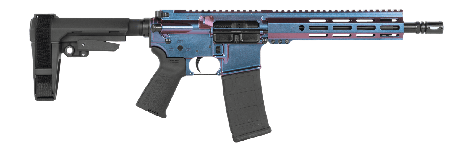 Shark Coast Tactical SCC07220MON-P Mongoose 5.56 NATO 30+1 10.50" Black Nitride Threaded Barrel, Aluminum Receiver w/Picatinny Rail, M-LOK Handguard Polymer SB Tactical SBA3 Brace, Polymer Grip