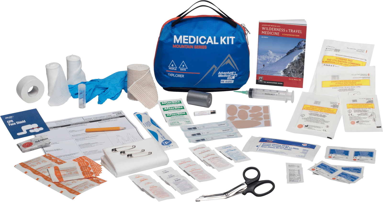 Adventure Medical Kits 01001005 Mountain Explorer Medical Kit Treats Injuries/Illnesses Water Resistant Blue
