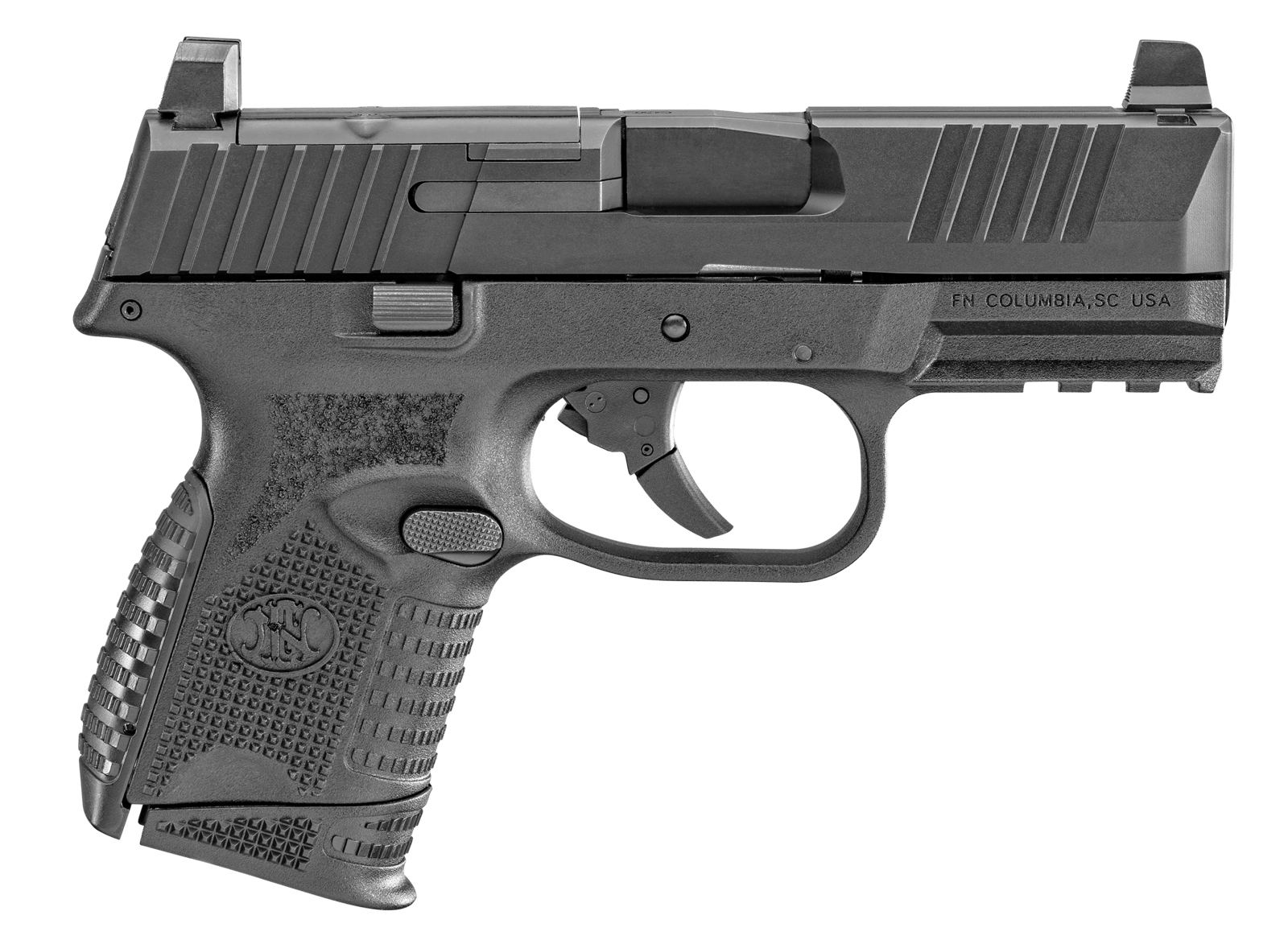 FN 66100572 509C MRD Compact Frame9mm Luger 10+1 3.70" Black Recessed Target Crown Steel Barrel, Black PVD Optic Ready/Serrated Steel Slide & Polymer Frame w/Picatinny Rail, Ambidextrous