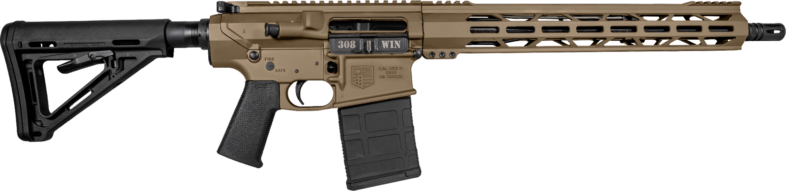 Diamondback DB1018C061 DB10 308 Win 16" 20+1 Flat Dark Earth Magpul MOE Carbine Stock Black Magpul MOE-K Grip 15" M-Lok