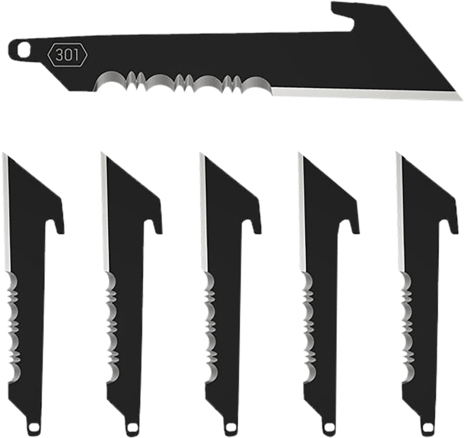 Outdoor Edge RRUS30K6C Replacement Blades 6 3" Black Utility Serrated 420J2 SS Blades