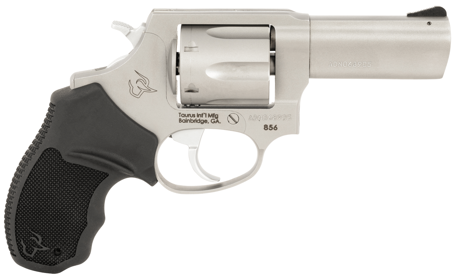 Taurus 2-856P39 856 T.O.R.O. Small 38 Special +P 6 Shot 3" Matte Stainless Steel Barrel, Cylinder & Frame, Black Rubber Grip, Transfer Bar Safety, Exposed Hammer