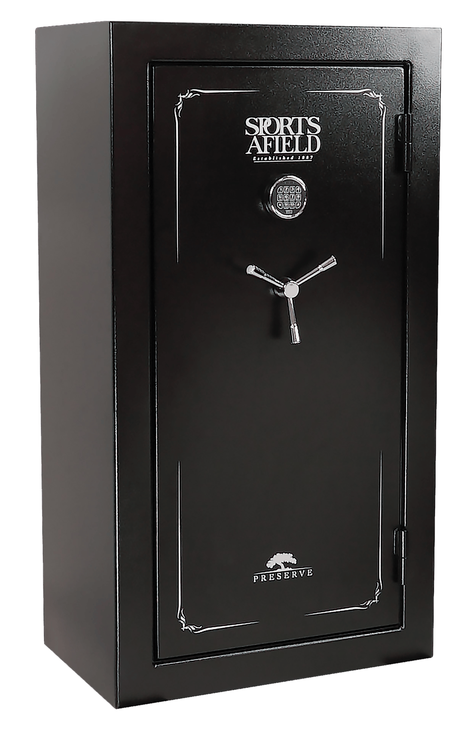 Sports Afield SECSA5932P Preserve SA5932P Keypad/Key Entry Black Textured Steel Holds 32 + 6 59" H x 32" W x 20" D Fireproof- Yes