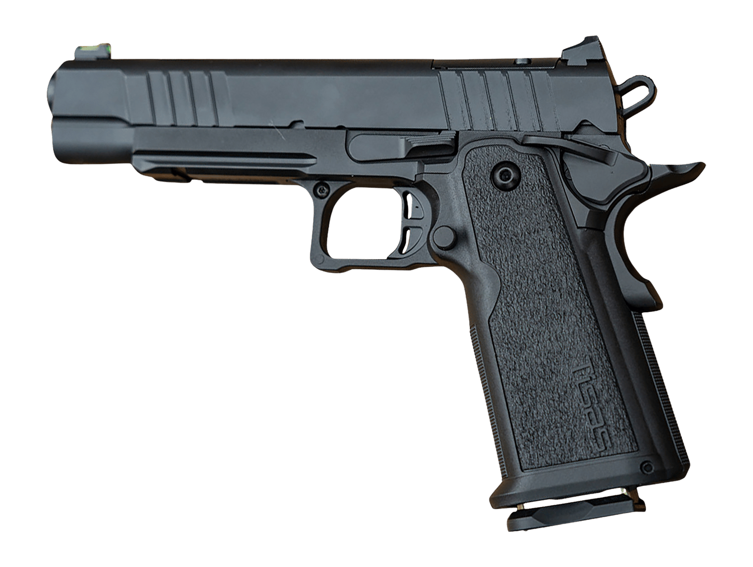 Tisas Arms 12500017 1911 Duty DS 9mm Luger 17+1 5" Black Cerakote Carbon Steel Serrated Slide, Black Cerakote Carbon Steel Frame w/Accessory Rail & Beavertail, Polymer Grip