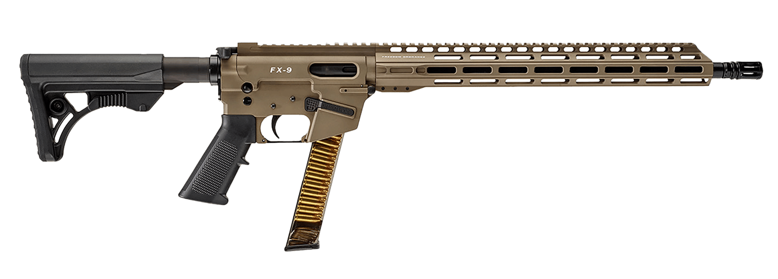 FREEDOM ORDNANCE FX9R16-FDE FX9R 9mm Luger 16" M-LOK Handguard B5 Grip