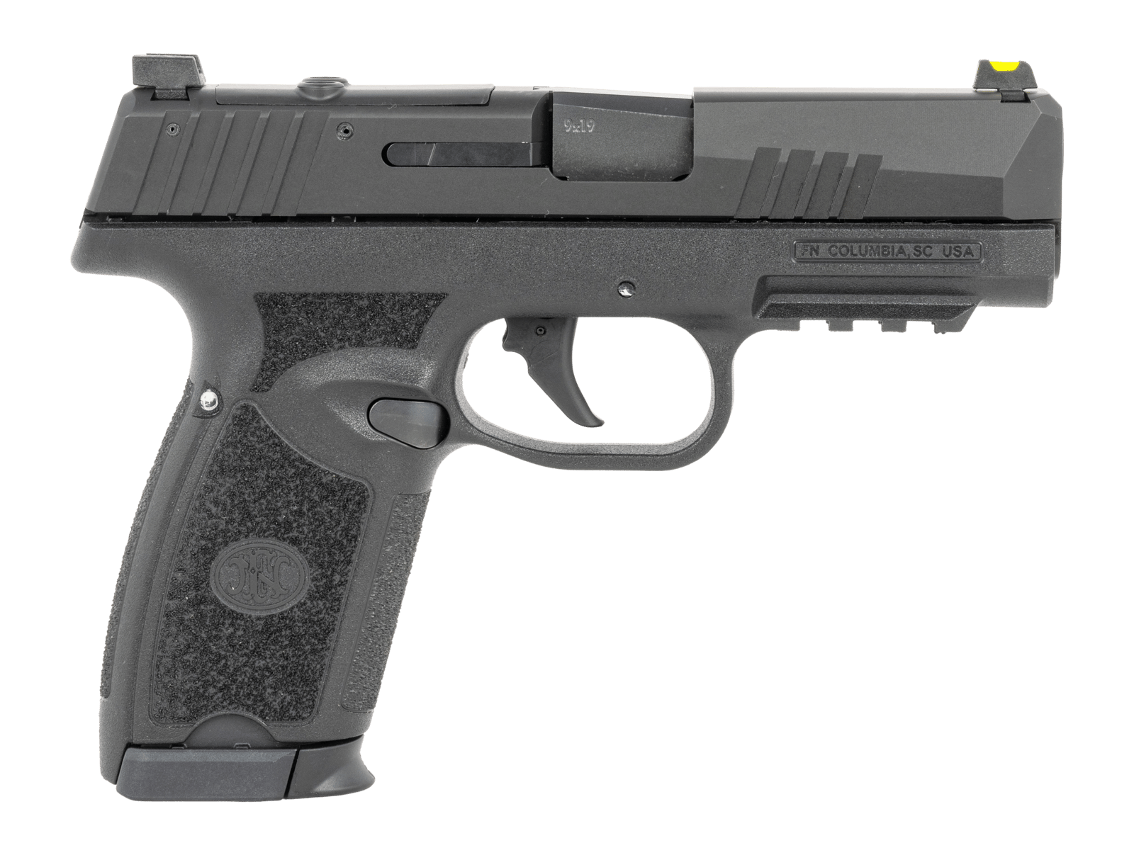 FN 66-102378 309 MRD 9mm Luger 20+1 16+1 3.80" Black Target Crown Barrel, Black Stainless Steel Optic Ready/Serrated Slide, Black Polymer Frame w/Picatinny Rail, Textured Grip Shield, RMS/DPP Footprin