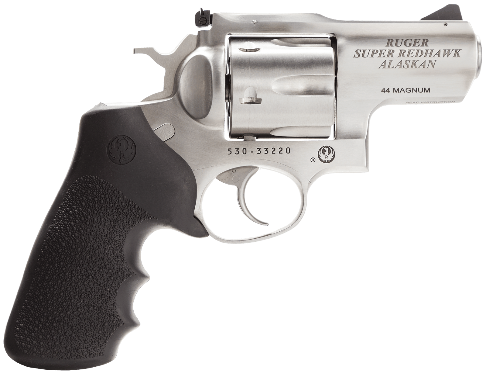 Ruger 5303 Super Redhawk Alaskan 44 Rem Mag 2.50" Barrel 6rd Cylinder, Satin Stainless Steel, Hogue Tamer Monogrip, Transfer Bar Safety