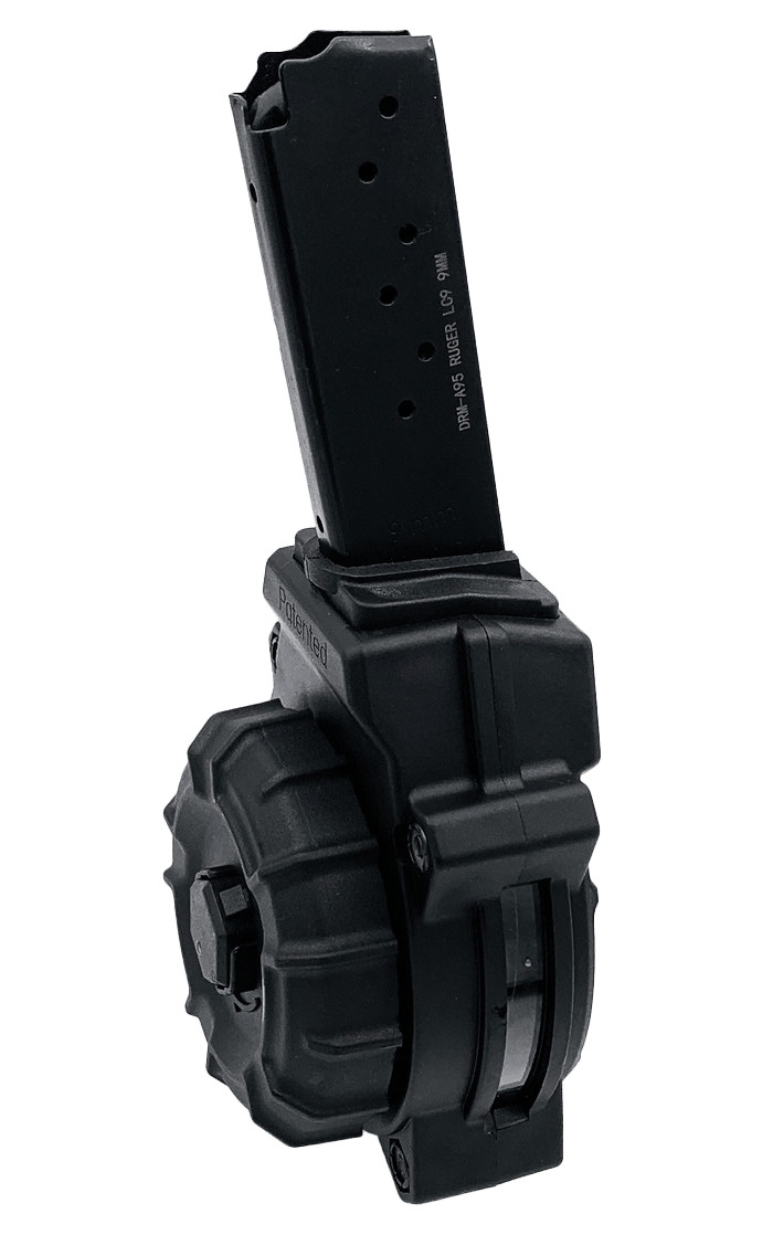 ProMag DRMA95 30rd Drum 9mm Fits Ruger LC9/EC9 Black Polymer