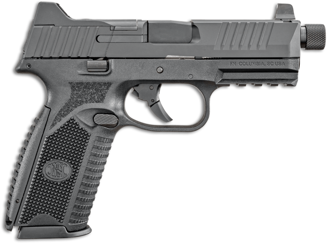 FN 66100527 509T 9mm Luger 10+1, 4.50" Black Steel Threaded Barrel, Matte Black Optic Ready/Serrated Stainless Steel Slide, Matte Black Polymer Frame w/Picatinny Rail