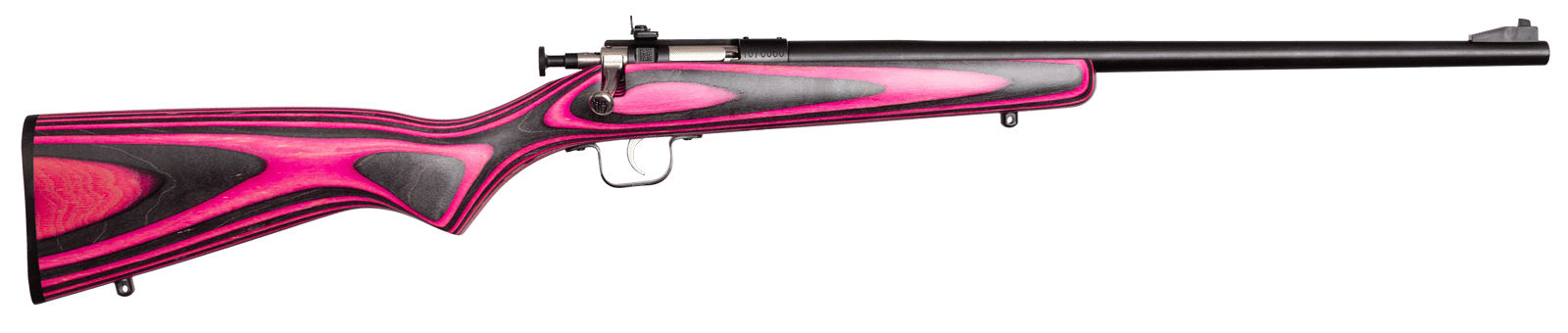 Crickett KSA2225 Youth 22 LR 1rd 16.12" Blued Barrel & Receiver, Fixed Front/Adjustable Rear Peep Sights, Pink/Black Laminate Stock w/11.5" LOP, Rebounding Firing Pin Safety