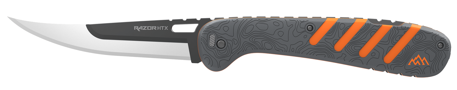 Outdoor Edge HTX50Y6C Razor HTX 5" Folding Plain 420J2 SS Blade Gray/Orange