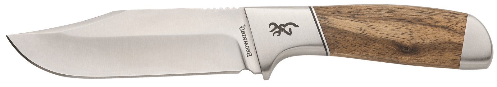Browning 3220537 Sage Creek Large 4.50" Fixed Clip Point Plain Satin 9Cr14MoV SS Blade, Brown Zebra Wood Handle