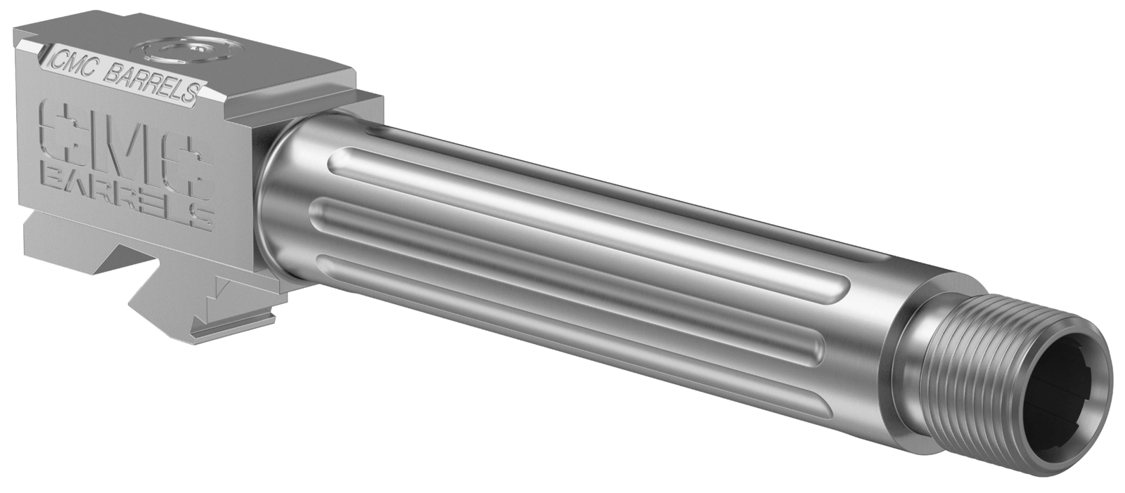 CMC Triggers 75525 Match Precision 9mm Luger 4.01" Fluted/Match Grade/Threaded Bead Blasted Stainless Steel, Compatible w/ Glock 19 Gen3-4