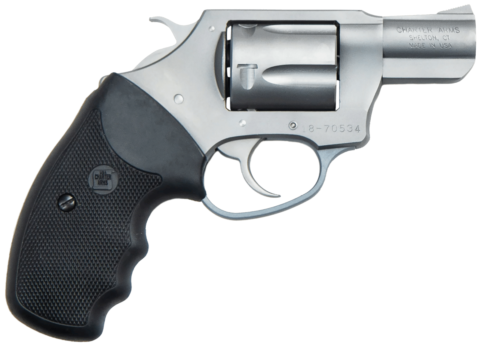 Charter Arms 73220 Undercoverette Small 32 H&R Mag, 6 Shot 2" Matte Stainless Steel Barrel & Cylinder, Matte Stainless Aluminum Frame w/Black Finger Grooved Rubber Grip, Exposed Hammer