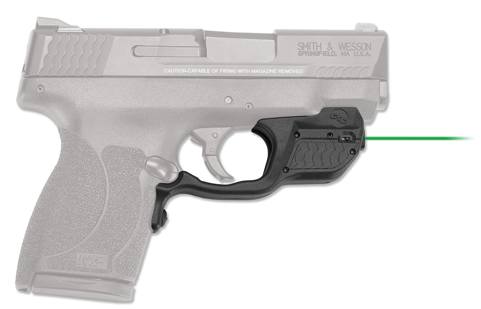Crimson Trace 0155801 Laserguard S&W M&P Shield 45 ACP, Green Laser Black Polymer