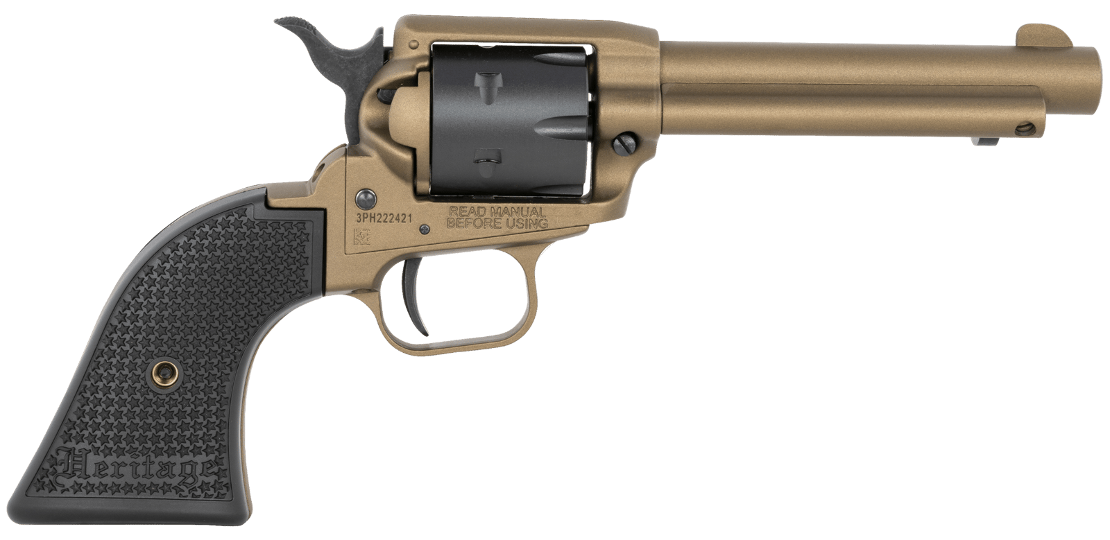 Heritage Mfg RR22A4 Rough Rider 22 LR 6 Shot 4.75" Burnt Bronze Cerakote Steel Barrel, Black Satin Cylinder, Burnt Bronze Cerakote Steel Frame