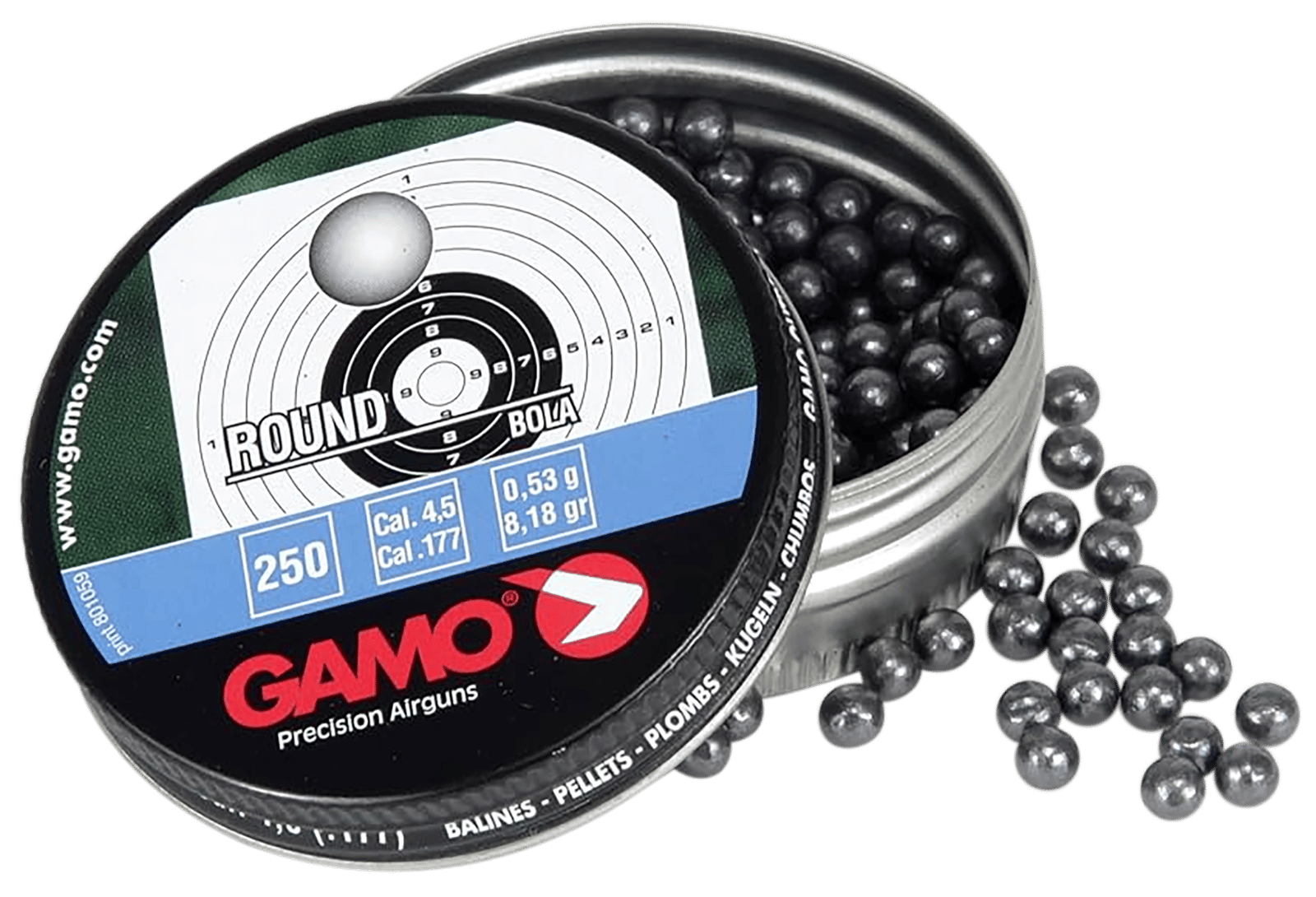 Gamo 632032454 Roundball 177 Lead 250/Tin