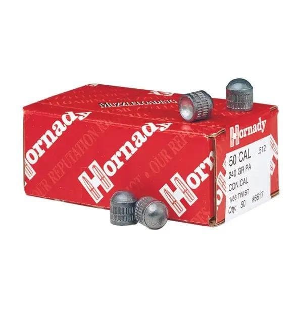 Hornady 50 cal 240 gr PA Conical Muzzleloader Bullets 50/ct Box