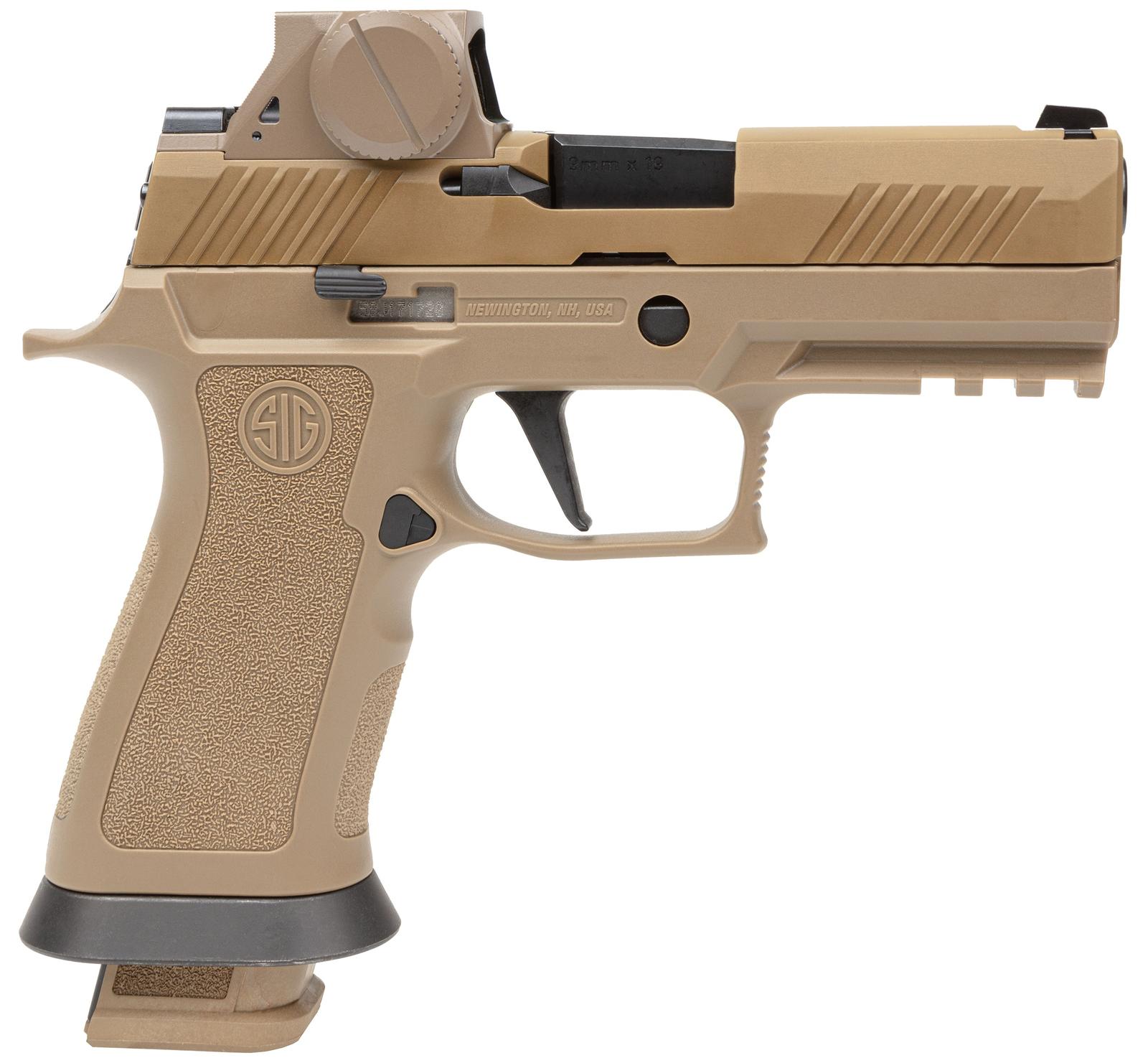 Sig Sauer M18X9RX M18X w/Optic Carry Frame 9mm Luger 21+1 3.90" Black Barrel Coyote PVD Optic Ready/Serrated Stainless Steel Slide & Polymer Frame w/Beavertail & Picatinny Rail, Sig ROMEOM17
