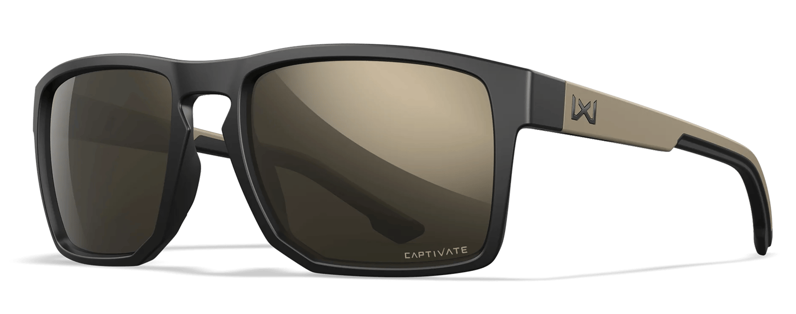 Wiley X AC6FND04 Founder Tungsten Mirror Lens Polycarbonate Matte Black w/ Tan Frame Frame