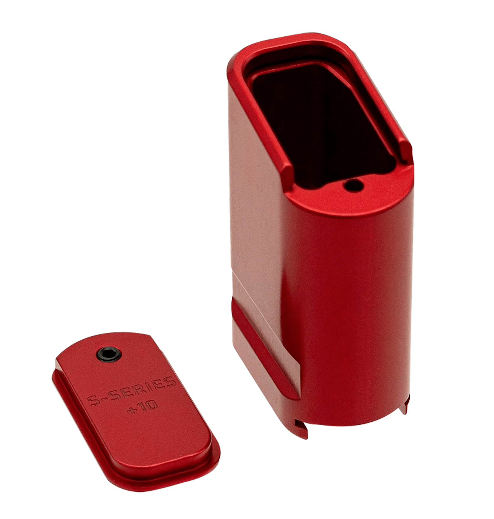 Shield Arms SAS15ME10RED Magazine Extension Extended 10rd Compatible w/ Shield Arms S15 Magazine Red Anodized Aluminum