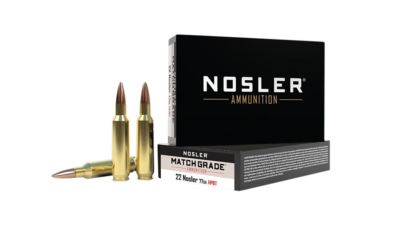 Nosler 60016 Match Grade 22Nosler 77gr Custom Competition Hollow Point Boat Tail 20 Per Box/10 Case