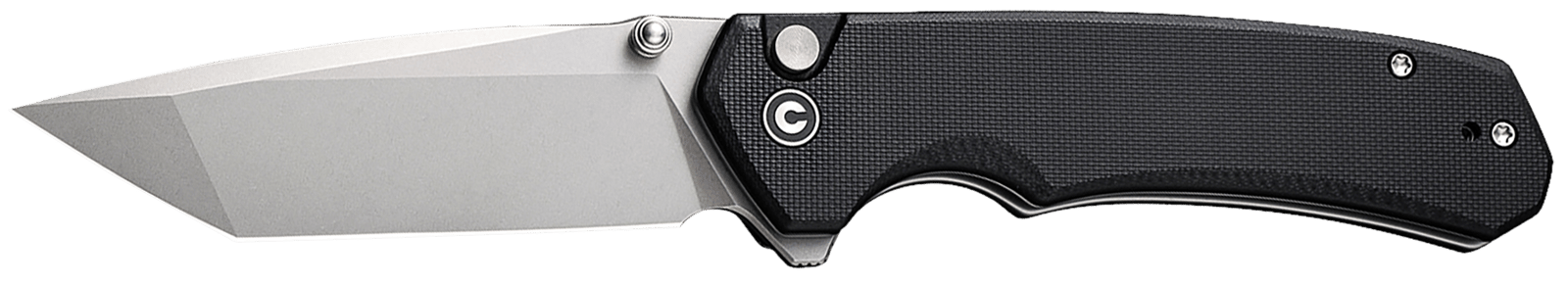 Civivi Knives C19059C-1 Brazen 3.46" Folding Tanto Plain Stonewashed D2 Steel Bladen Black Textured G10 Handle