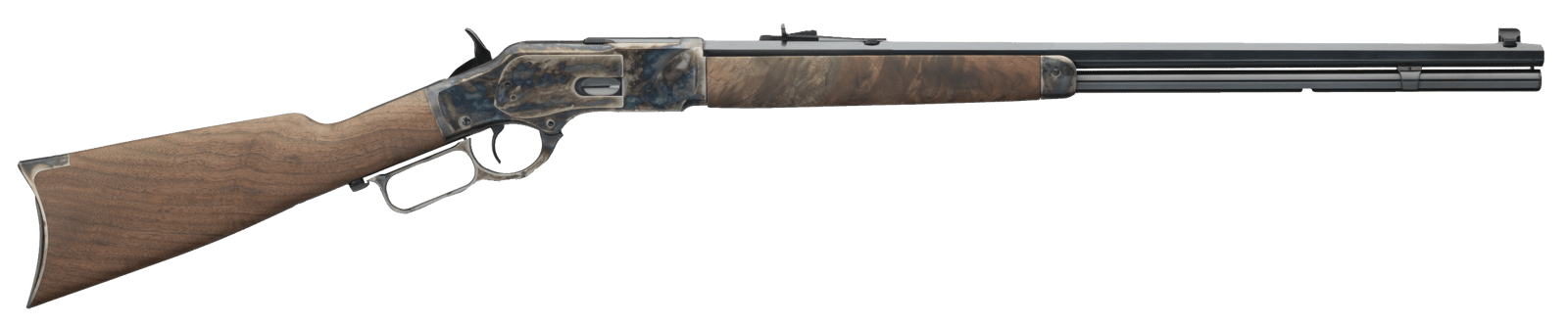 Winchester Guns 534217140 Model 1873 Sporter 44-40 Win 13+1 Cap 24" Octagon Barrel Color Case Hardened Rec Satin Oiled Walnut Fixed Straight Grip Stock Right Hand (Full Size)