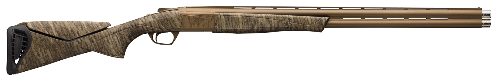 Browning 018719204 Cynergy Wicked Wing 12 Gauge 3.5" 2rd 28" Barrel, Burnt Bronze Cerakote Metal Finish, Mossy Oak Bottomland Adjustable Comb Stock