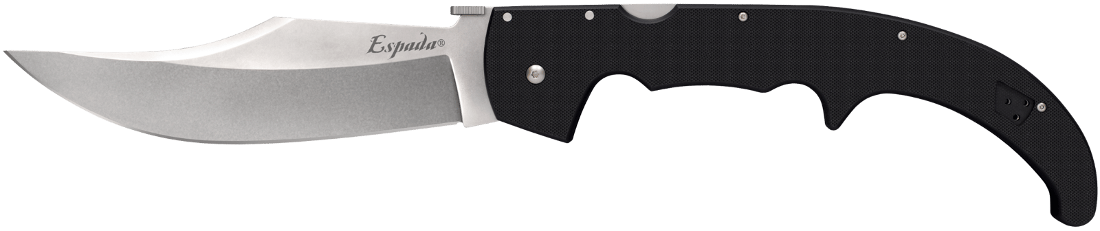 Cold Steel CS62MGC Espada XL 7.50" Folding Clip Point Plain AUS-10A SS Blade/9.25" Black w/Polished Bolsters G10 Handle Includes Belt Clip
