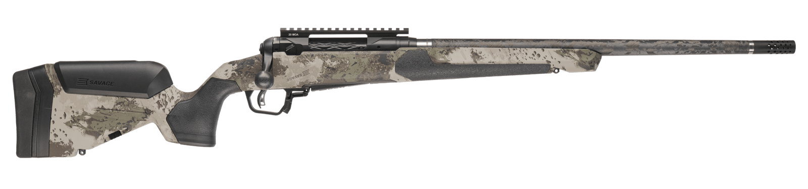 Savage Arms 32718 110 UltraLite Pro Full Size 7mm PRC 3+1 20" Carbon Fiber Barrel, Savage Woodland Camo Accufit V2 Synthetic Stock, Right Hand