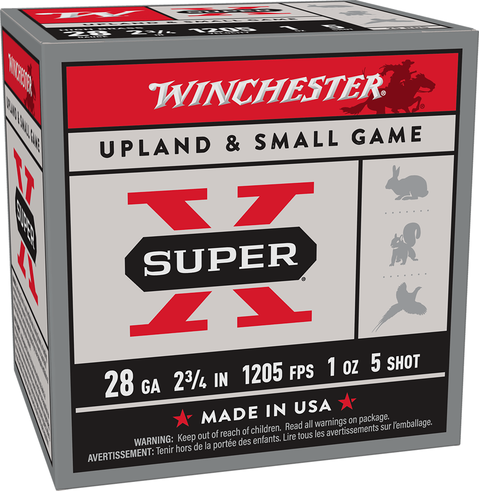 Winchester Ammo X28H5 Super X Heavy Game Load High Brass 28Gauge 2.75" 1oz 5Shot 25 Per Box/10 Case