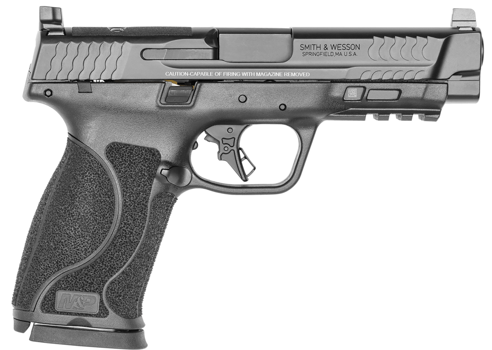 Smith & Wesson 13387 M&P M2.0 Full Size 10mm Auto 15+1 4.60" Black Armornite Stainless Steel Barrel & Optic Cut/Serrated Stainless Steel Slide, Matte Black Polymer Frame w/Picatinny Rail
