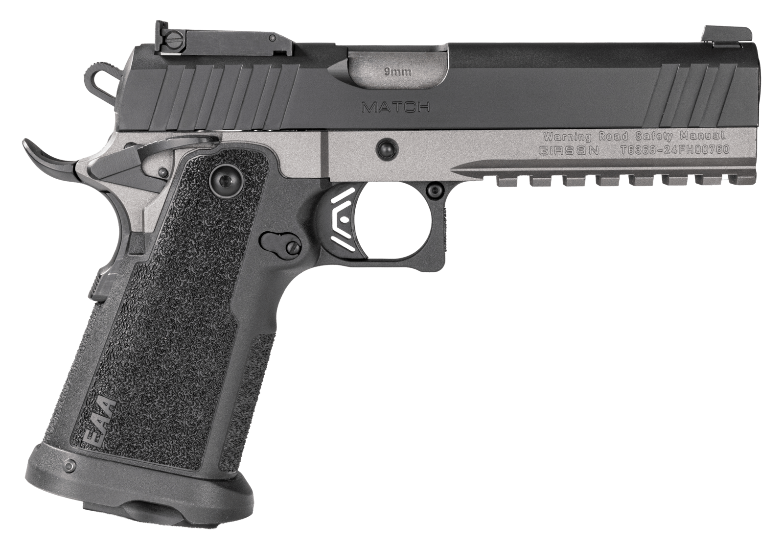 Girsan 395029 Witness2311 9mm Luger 20+1 5" Black Steel Barrel, Black Serrated Steel Slide, Black Polymer Frame w/Beavertail & Picatinny Rail, Black Checkered Polymer Grip, Ambidextrous