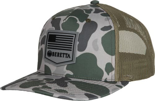 BERETTA CAP PM TRUCKER R 112 RUBBER PATCH GREEN DUCK CAMO!