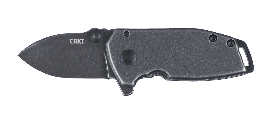 CRKT 2485K SQUID #405 Compact Folding Plain Stonewashed 8Cr13MoV SS Blade, Stainless Steel Handle, Includes Pocket Clip