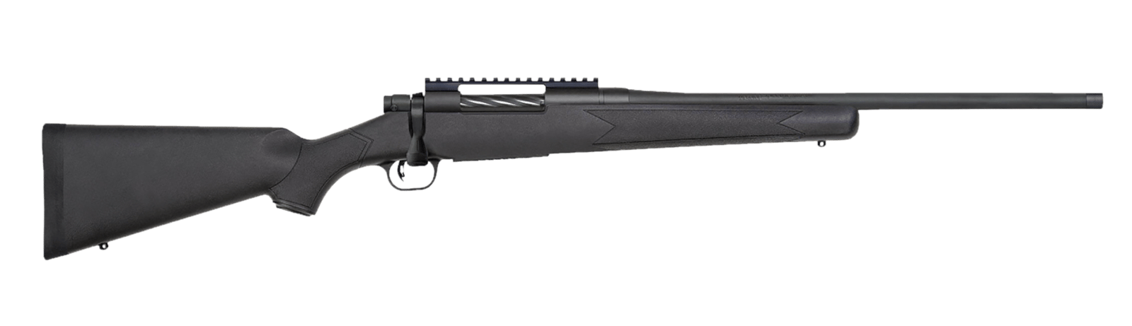 Mossberg 28235 Patriot Carbine 7mm PRC 3+1 20" Matte Blued Threaded Bull Barrel, Matte Blued Picatinny Rail Receiver, Black Fixed Synthetic Stock