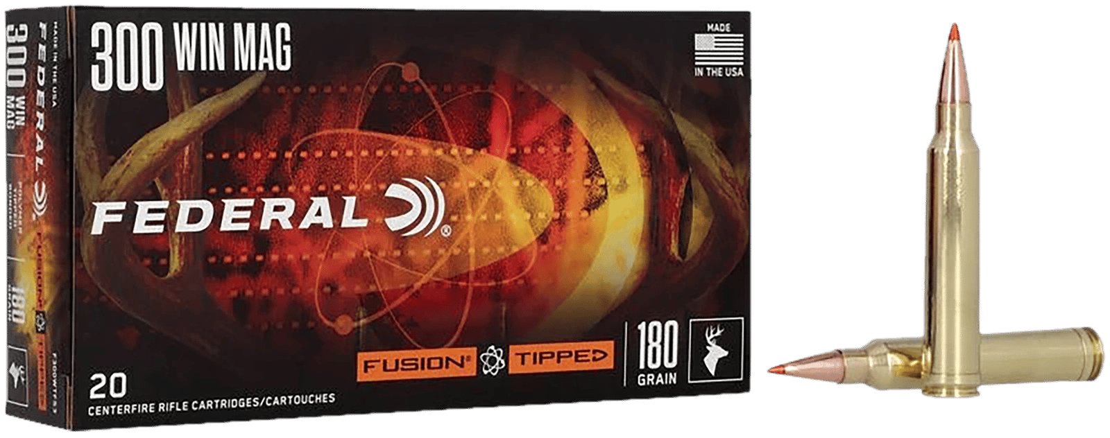 Federal F300WTFS3 Fusion 300WinMag 180gr Bonded Soft Point 20 Per Box/10 Case