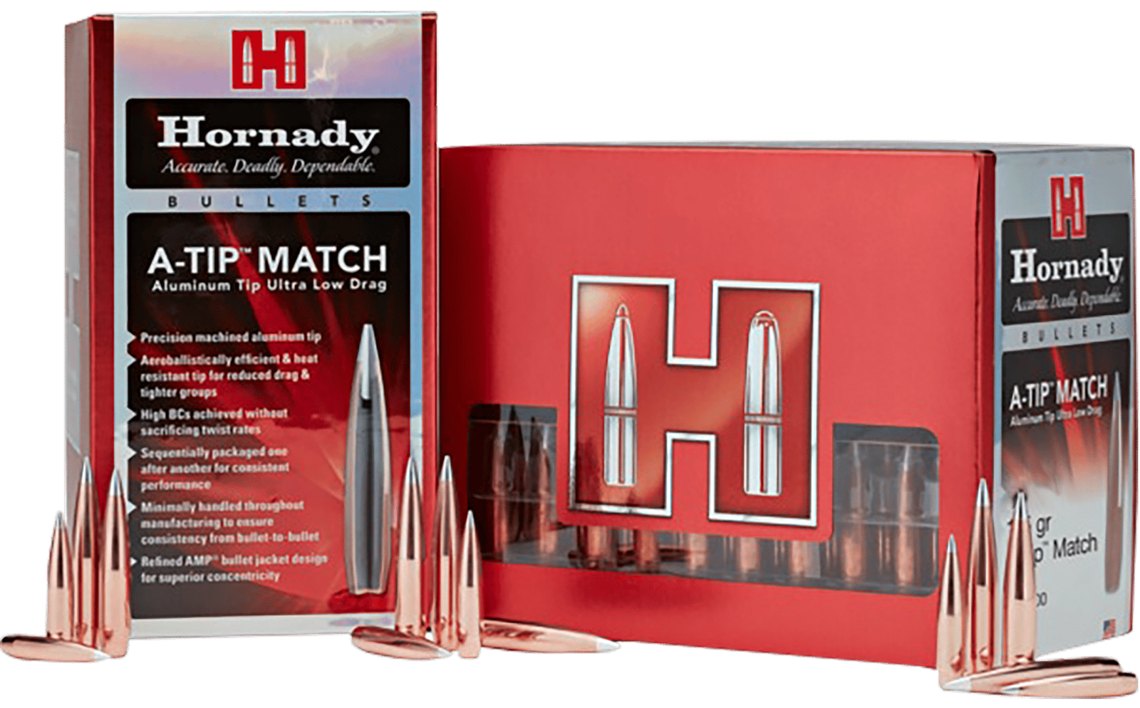Hornady 22799 22Cal .222 76gr A-Tip Match 100 Per Box/10 Case