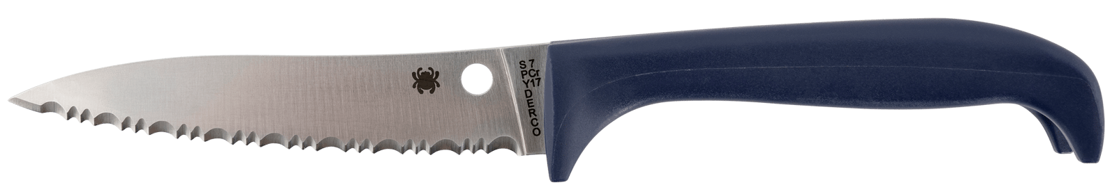 Spyderco K20SPR Counter Puppy 3.48" Fixed Serrated 7Cr17MoV SS Blade Purple Plastic Handle