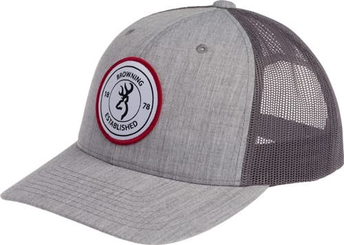 BROWNING CAP SCOUT LOGO HEATHR GRAY W/CIRCLE PATCH LOGO ADJ