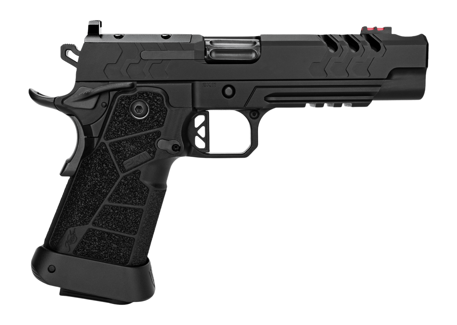 Kimber Mfg, Inc 3500103 2K11 Pro Comp Full Size Frame 9mm Luger 20+1 5" Compensated Barrel, Black Stainless Steel Lightening Cut/Optic Ready/Serrated Slide, Black Stainless Steel Frame w/Beavertail &