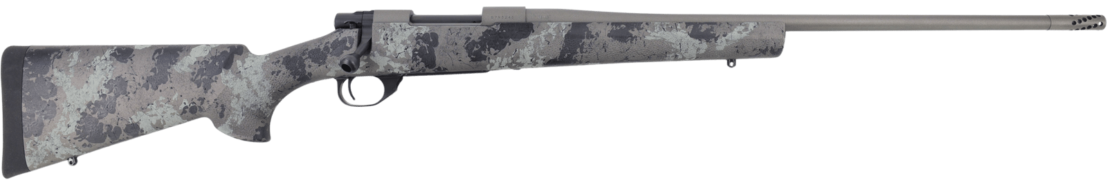Howa HMFN6ARCHBGL 1500 Fence Line 6mm ARC 5+1 20" Tungsten Cerakote Threaded Barrel, Tungsten Cerakote Aluminum Drilled & Tapped Receiver, Gray Light Camo Fixed Synthetic Stock, Right Hand