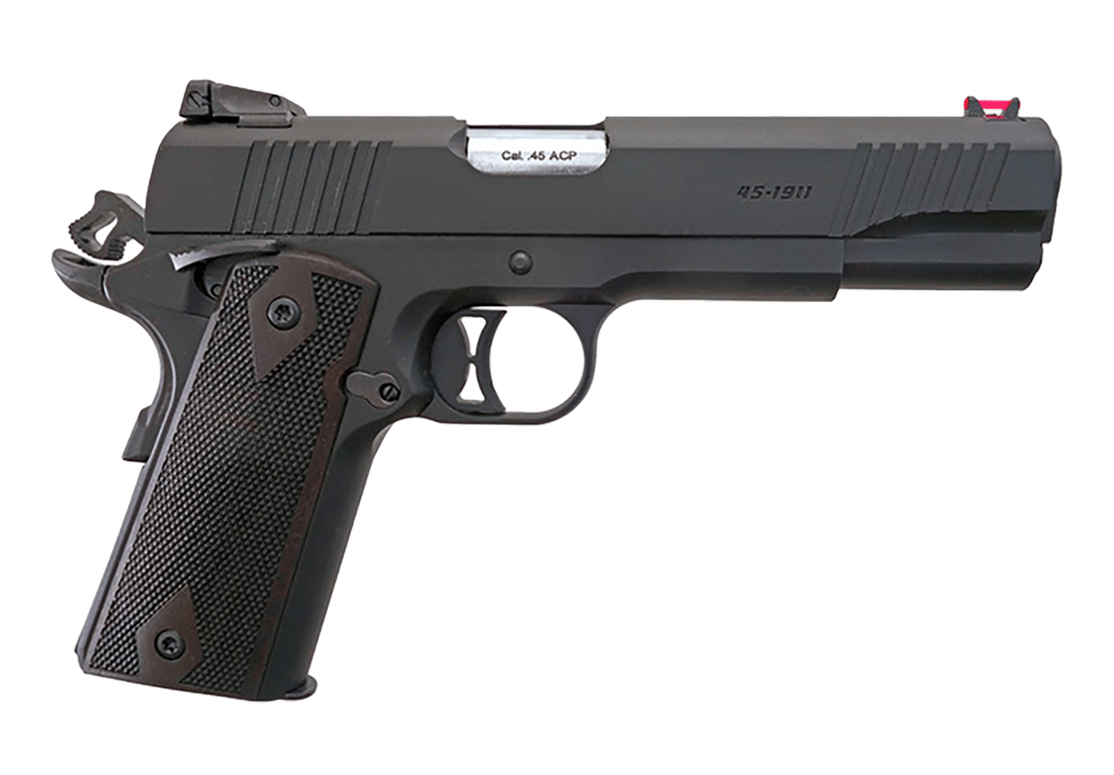T R Imports 191145BLACK 1911 45 ACP 7+1 Overall Black, Black Polymer Grip