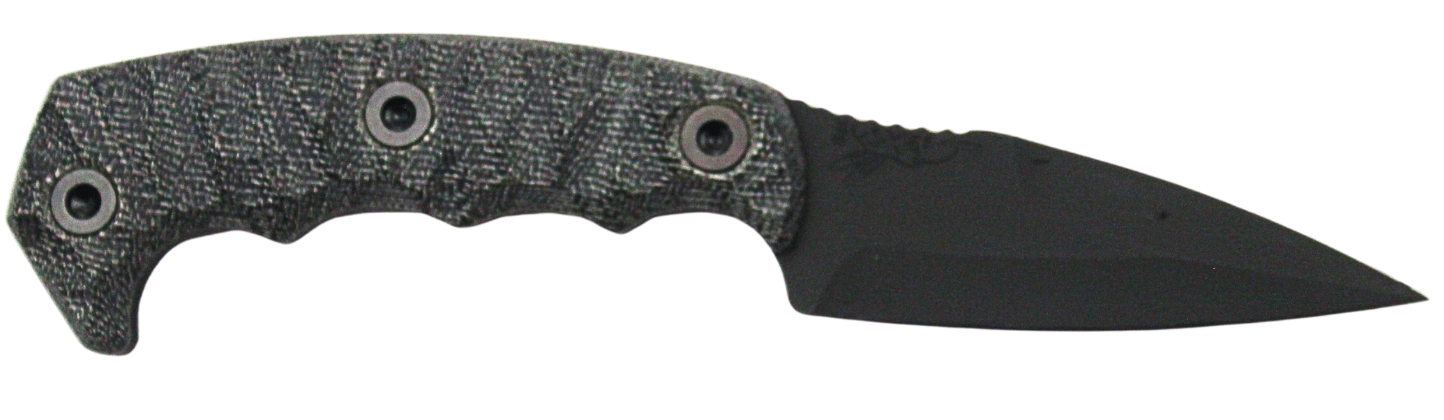 HALF FACE BLADES HUMINT 3" BLADE, 8"OA, CPM S45VN STEEL, ARMOR BLK, GRY MICARTA GRIP