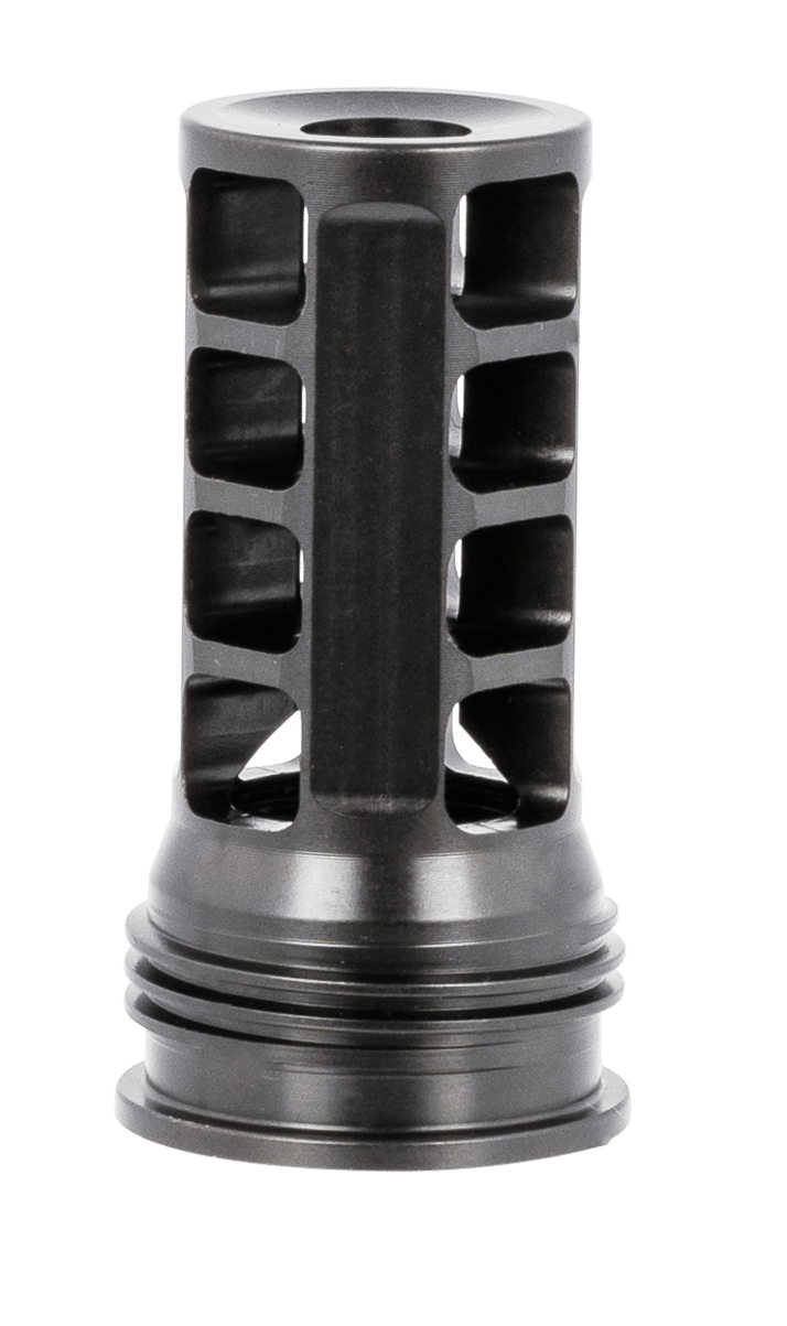 Huxwrx 1598 QD 338 Muzzle Brake Black with 3/4"-24 tpi Threads & 2.30" OAL for 338 Cal AR-Platform