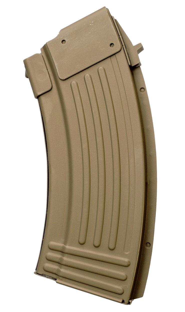 Global Ordnance LLC 810091157435 20rd Fully Ribbed 7.62x39mm Fits AK-47 FDE Steel