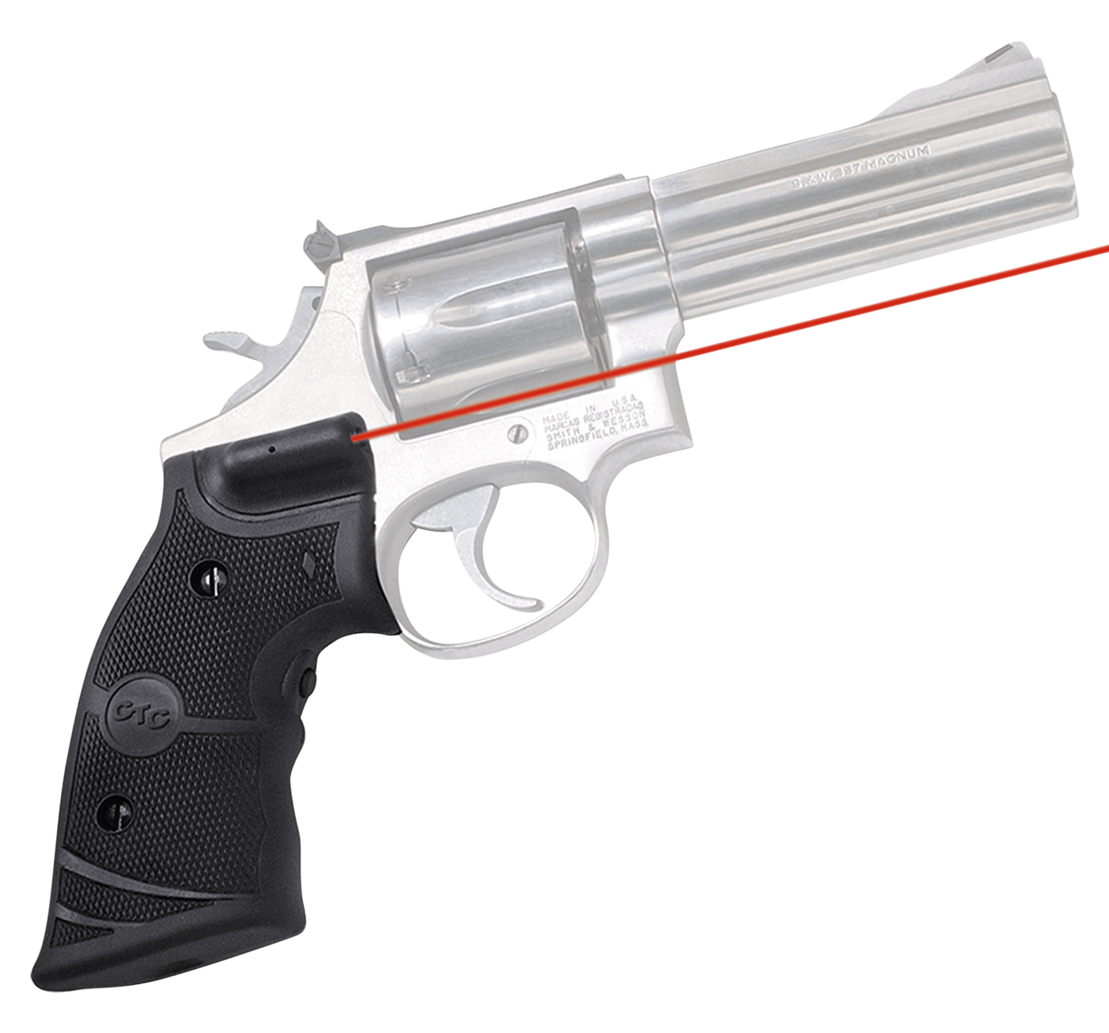 Crimson Trace 011290 Lasergrips Fits S&W K & L Frames Round Butt, Red Laser 633nM Wavelength 5mW Output, Black Polymer